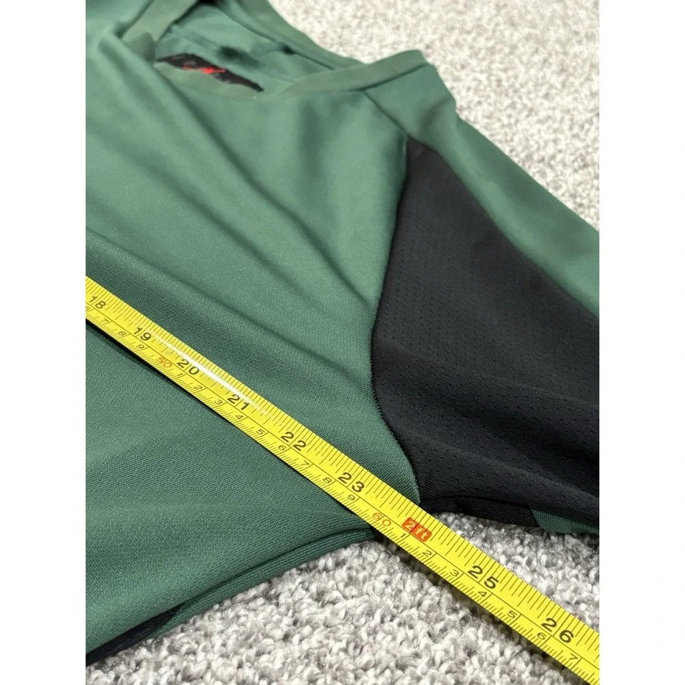 Jordan Mens Long Sleeve Athletic Shirt Green Black Mesh Jumpman Logo Size Large